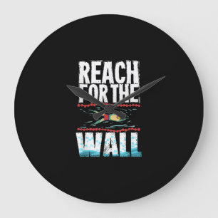 Funny Swimming Gift A Swimming Athlete Design Large Clock