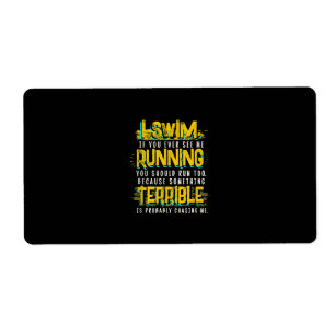 Funny Swimming Gift For Swimmer Label