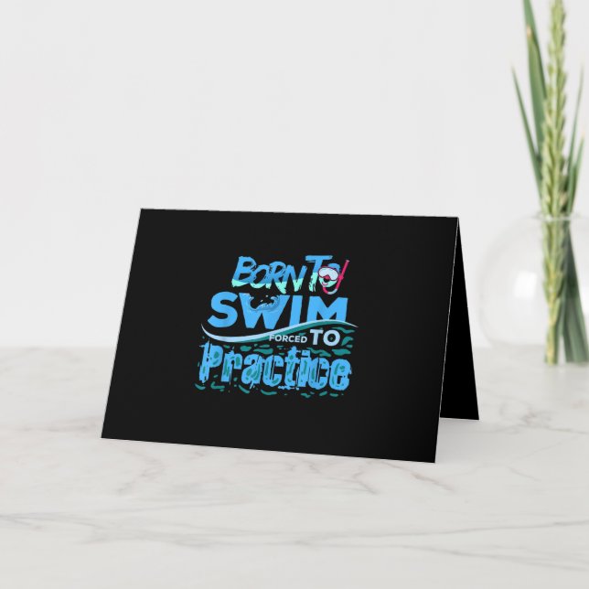 Funny Swimming Gift  Swimming Design Card (Front)