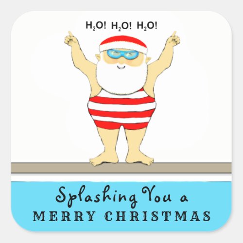 Funny Swimming Holiday Classic Round Sticker