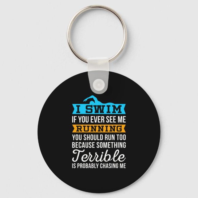 Funny Swimming - I Swim Keychain (Front)