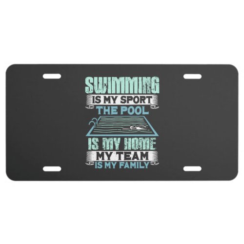 Funny Swimming License Plate