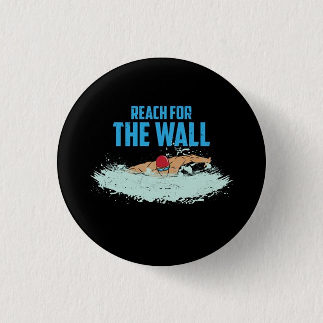 Funny Swimming Quote Button (Front)