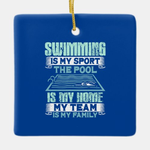 Funny Swimming Quote Ceramic Ornament