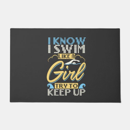 Funny Swimming Quote Doormat