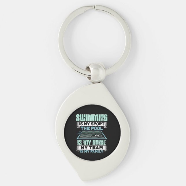 Funny Swimming Quote Keychain (Front)