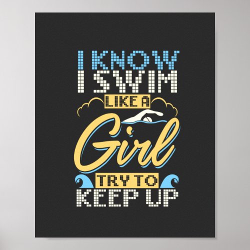 Funny Swimming Quote Poster