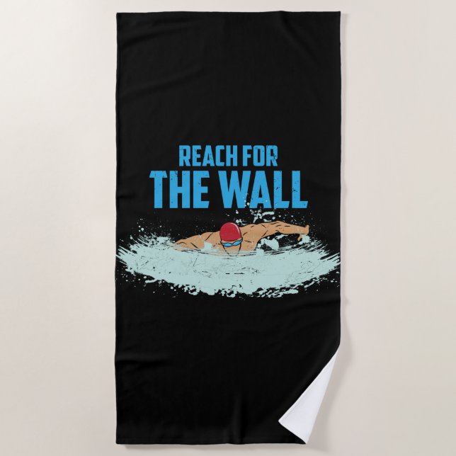 Funny Swimming Quote Swimmer Gift Beach Towel (Front)