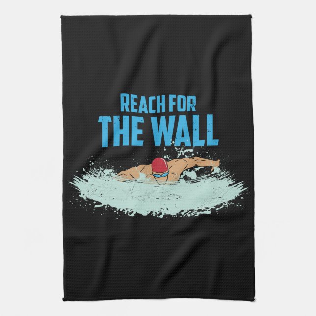 Funny Swimming Quote Swimmer Gift Kitchen Towel (Vertical)