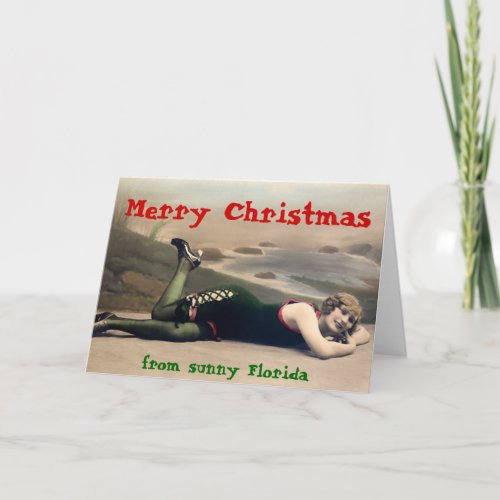 Funny Swimsuit Christmas from Florida Holiday Card