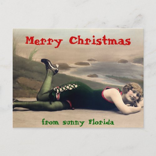 Funny Swimsuit Christmas from Florida Holiday Postcard