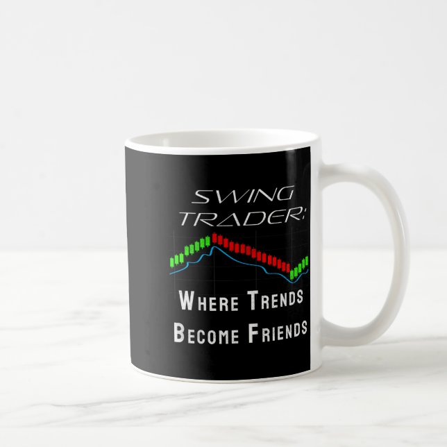 Funny Swing Trader Trading Stock Market  Coffee Mug (Right)