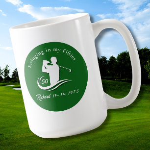 Funny Swinging In My Fifties Modern Golf Player Coffee Mug