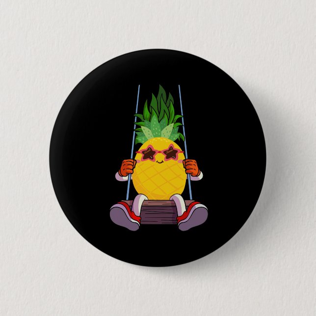 Funny Swinging Pineapple Swinger Button (Front)