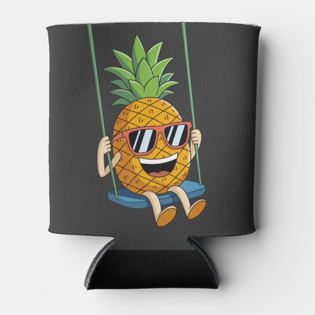 funny swinging pineapple swinger Can Coolers (Front)