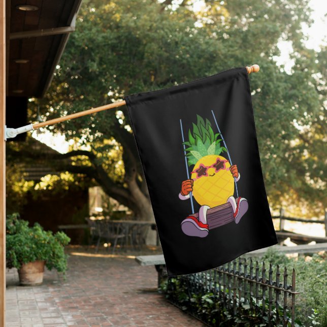 Funny Swinging Pineapple Swinger House Flag (In SItu)