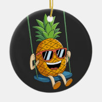funny swinging pineapple swinger Ornaments