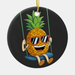 funny swinging pineapple swinger Ornaments