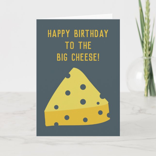 Funny Swiss Cheese Illustrated Personalized Card (Front)