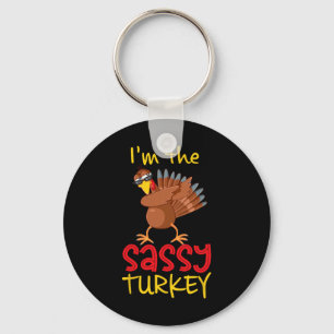 Funny Sy Turkey Matching Family Group Thanksgiving Keychain