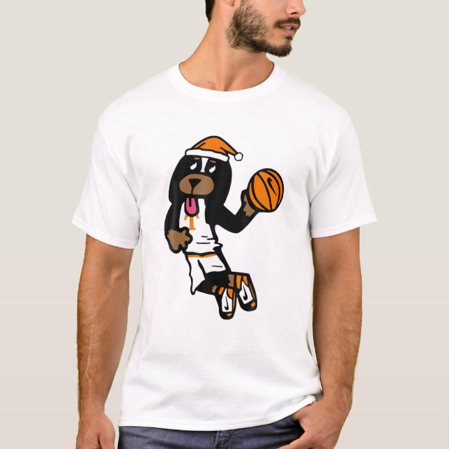 Funny T.Ennessee Basketball Santa Smokey Package T-Shirt (Front)