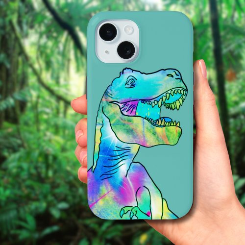 Funny T_Rex Colorful Dinosaur iPhone 15 Case