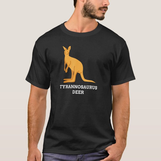 Funny T Rex Deer Men Women Australia Kangaroo Cute T-Shirt (Front)