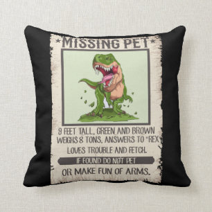 Funny T-Rex Dino Pet Dinosaur Joke Throw Pillow