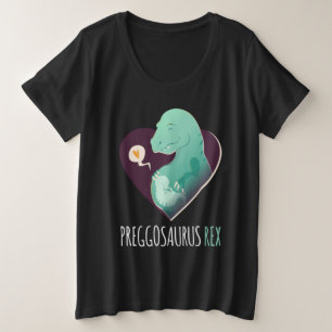 Funny T Rex Dinosaur Baby Pregnancy Preggosaurus Plus Size T-Shirt