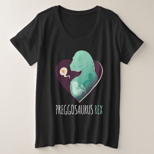 Funny T Rex Dinosaur Baby Pregnancy Preggosaurus Plus Size T_Shirt