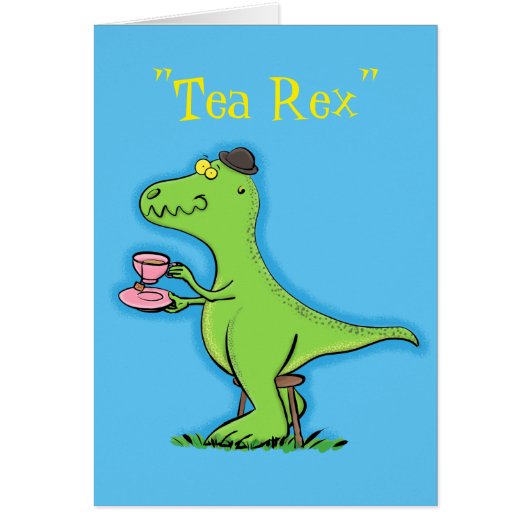Funny T rex dinosaur cartoon Cards (Front)