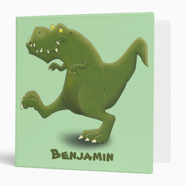 Funny T rex dinosaur cartoon humor 3 Ring Binder (Front/Inside)
