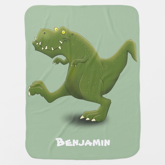 Funny T rex dinosaur cartoon humor Baby Blanket (Front)