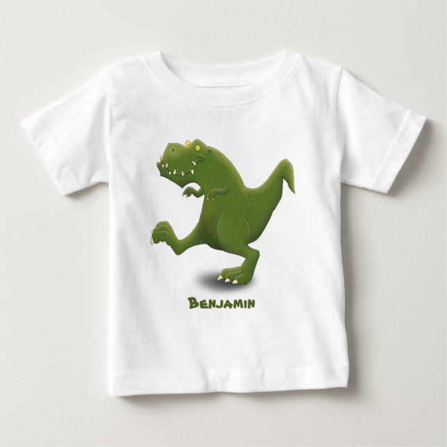 Funny T rex dinosaur cartoon humor Baby T-Shirt (Front)