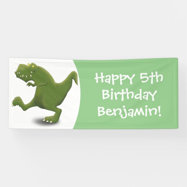 Funny T rex dinosaur cartoon humor Banner (Horizontal)