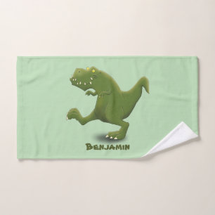 Funny T rex dinosaur cartoon humor Bath Towel Set