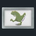 Funny T rex dinosaur cartoon humor  Belt Buckle<br><div class="desc">This happy illustration features our cartoon tyrannosaurus rex drawn in fun style for roaring dinosaur day!</div>