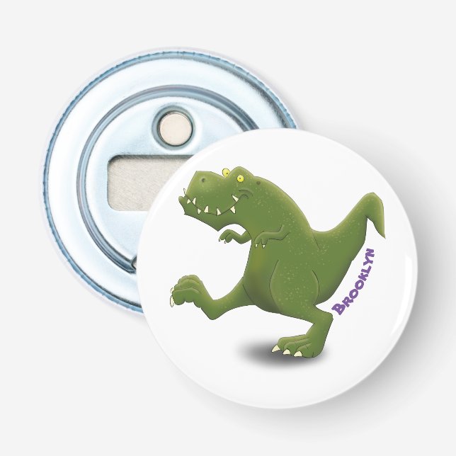 Funny T rex dinosaur cartoon humor Bottle Opener (Front)