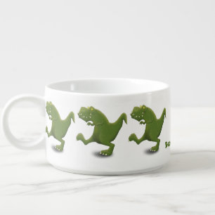 Funny T rex dinosaur cartoon humor Bowl