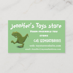 Funny T rex dinosaur cartoon humor Business Card