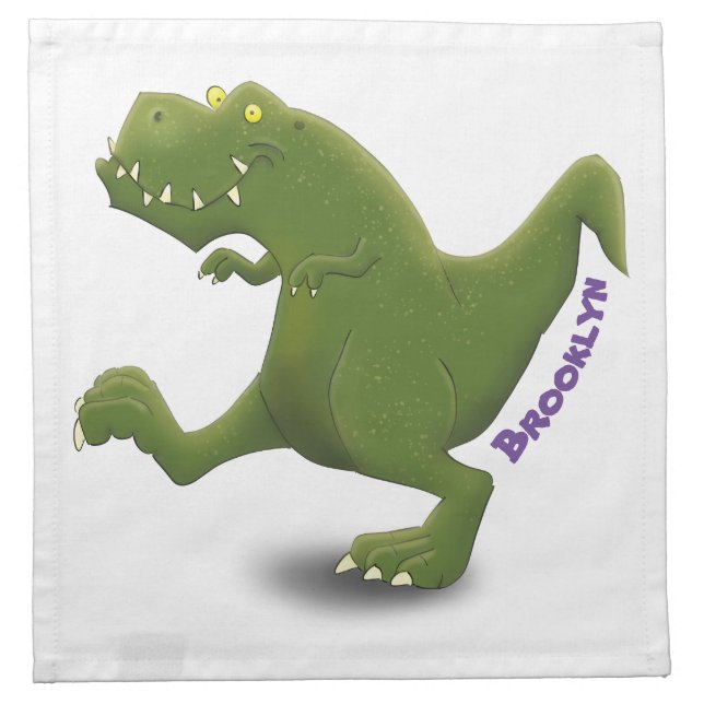 Funny T rex dinosaur cartoon humor Cloth Napkin (Front)