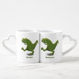 Funny T rex dinosaur cartoon humor Coffee Mug Set
