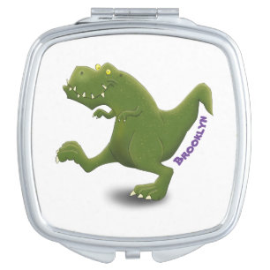 Funny T rex dinosaur cartoon humor Compact Mirror