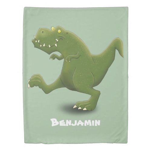 Funny T rex dinosaur cartoon humor Duvet Cover