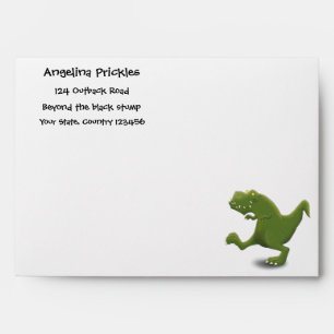 Funny T rex dinosaur cartoon humor Envelope