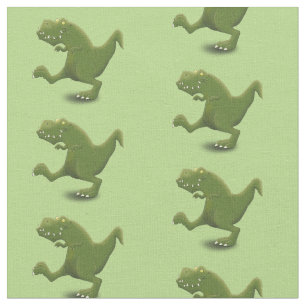Funny T rex dinosaur cartoon humor Fabric