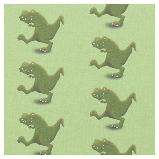Funny T rex dinosaur cartoon humor Fabric