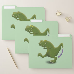 Funny T rex dinosaur cartoon humor File Folder