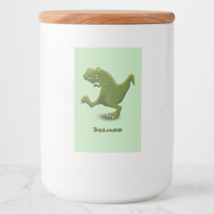 Funny T rex dinosaur cartoon humor Food Label