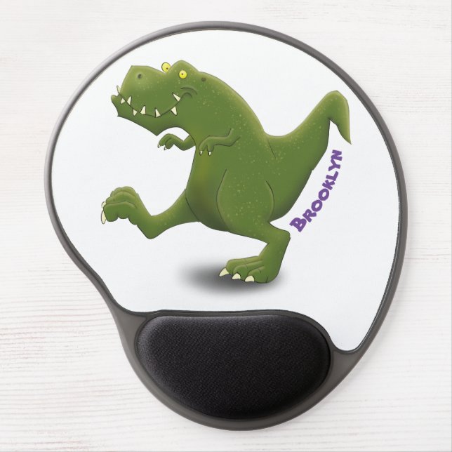 Funny T rex dinosaur cartoon humor Gel Mouse Pad (Front)